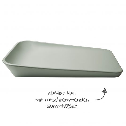 Leander Wickelauflage & Wickelkissen Matty rutschfest, abwaschbar, hygienisch mit hohen Seiten 50 x 70 cm - Sage Green