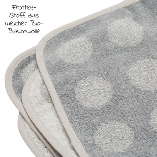 Leander Changing mat & changing pad set Matty wipeable incl. pad Topper and hooded bath towel Hoodie - Dusty Grey