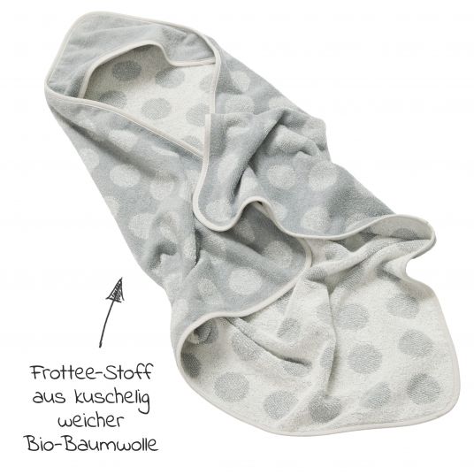 Leander Changing mat & changing pad set Matty wipeable incl. pad Topper and hooded bath towel Hoodie - Dusty Grey