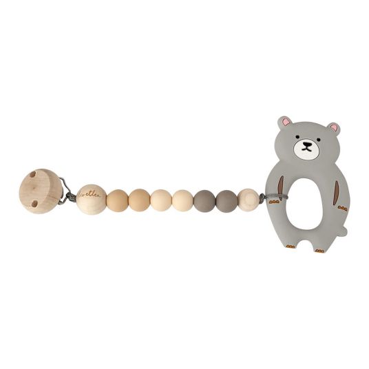 Leo et Lea Teething necklace - Bear - Grey