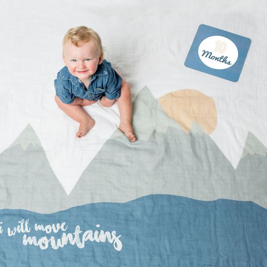 Lulujo Baby milestone blanket incl. card set - I will move mountains