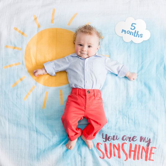 Lulujo Baby milestone blanket incl. card set - You are my sunshine
