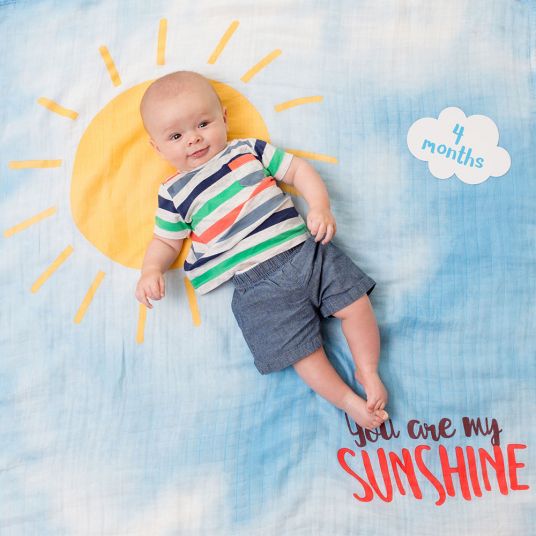Lulujo Baby milestone blanket incl. card set - You are my sunshine