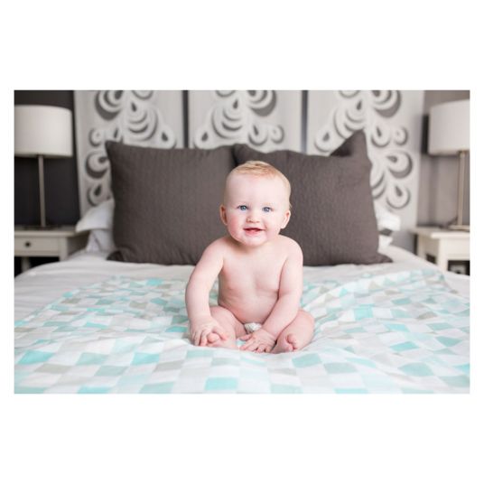 Lulujo Baby blanket cotton Luxe Baby - Aqua