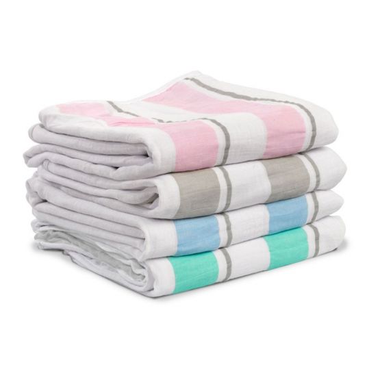 Lulujo Kids Blanket Cotton - Childhood - Blue Stripe