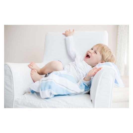Lulujo Coperta per bambini in cotone - Infanzia - Striscia blu