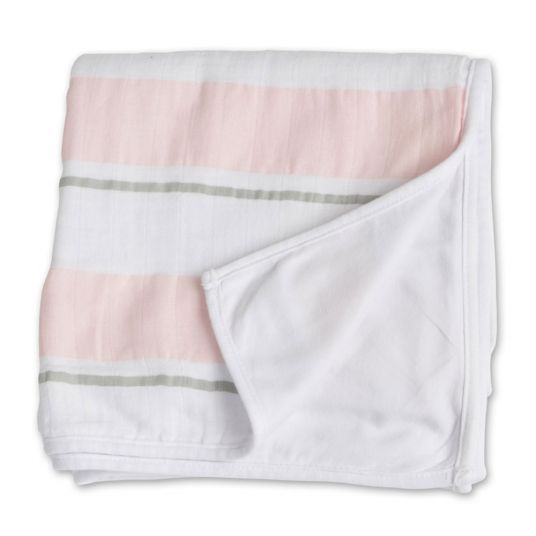 Lulujo Kinderdecke Baumwolle - Childhood - Pink Stripe