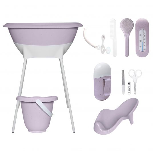 LUMA babycare Set da 9 pezzi per il bagno e la cura del corpo - Speckle Lilac