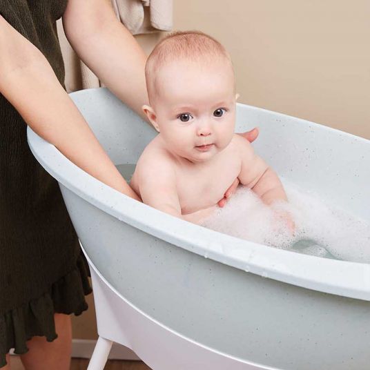 LUMA babycare Set da 9 pezzi per il bagno e la cura del corpo - Menta maculata