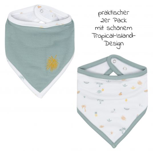 LUMA babycare Bavaglino Bandana 2 Pack - Isola Tropicale