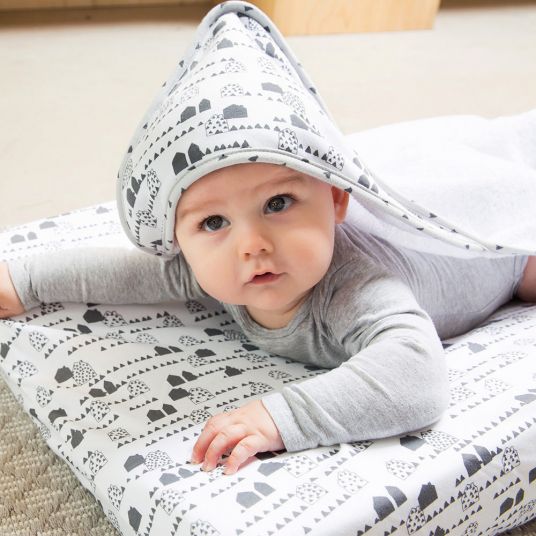 LUMA babycare Asciugamano con cappuccio 85 x 75 cm - Little Houses