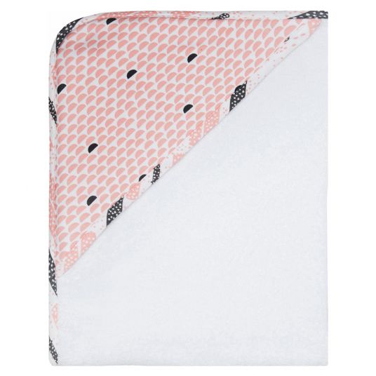LUMA babycare Hooded bath towel 85 x 75 cm - Peach Moon