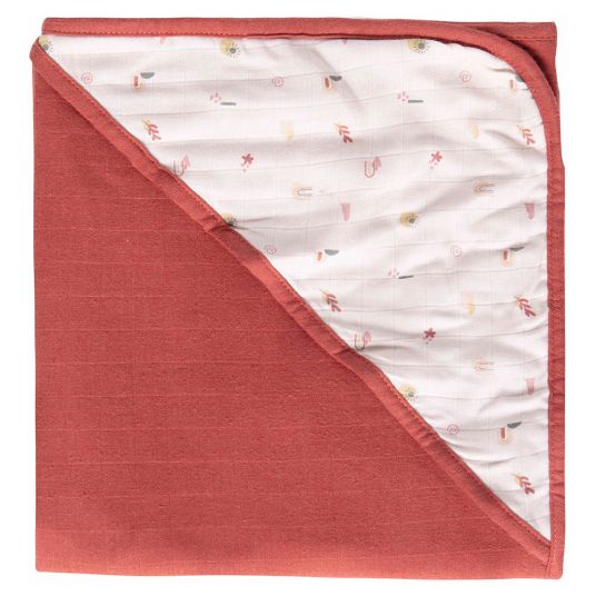 LUMA babycare Hooded bath towel Muslin 90 x 90 cm - Sunset Shapes