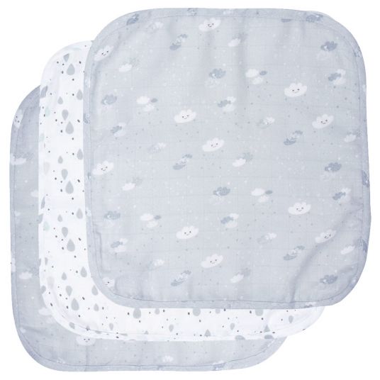 LUMA babycare Care cloth 3 pack muslin 32 x 32 cm - Lovely Sky