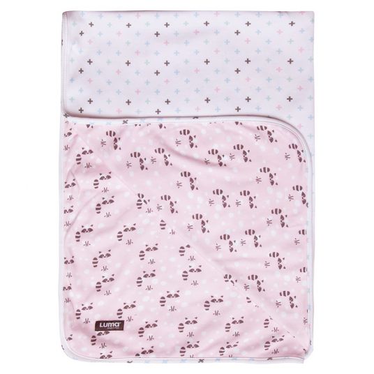 LUMA babycare Reversible blanket 75 x 100 cm - Racoon Pink