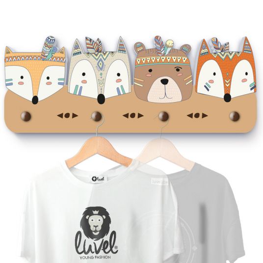 Luvel Children wardrobe - animal heads Indians - Colorful / Light brown