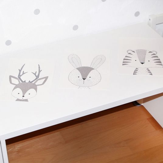 Luvel Poster set of 3 - Animals - A4 - Black / White