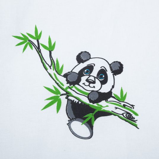 Makian Bettwäsche 80 x 80 cm - Panda - Weiß