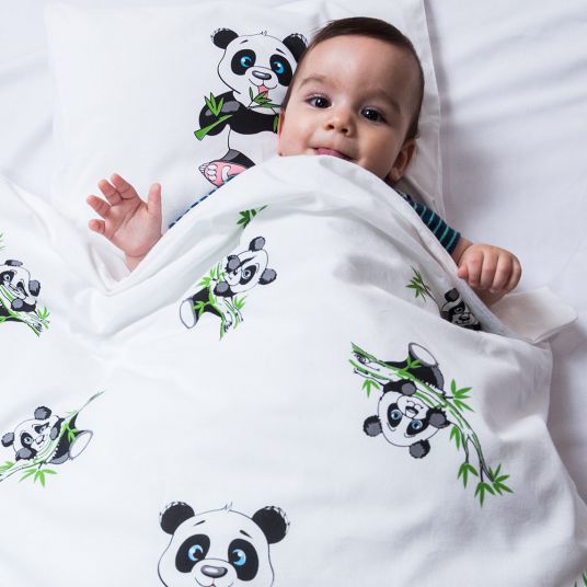 Makian Biancheria da letto 80 x 80 cm - Panda - Bianco