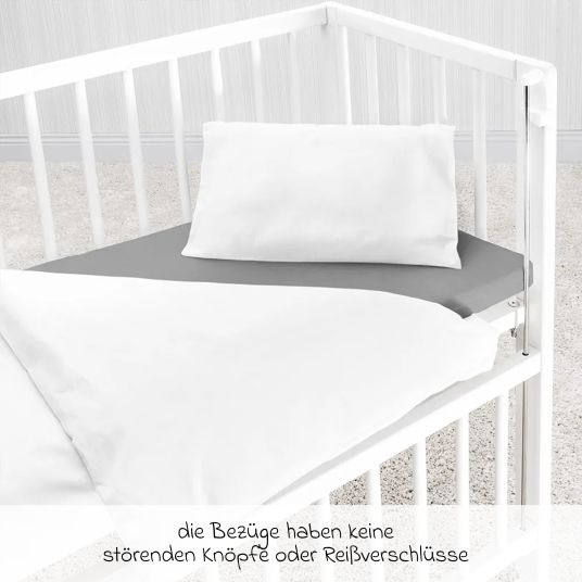 Makian Bettwäsche 80 x 80 cm - Uni Weiß