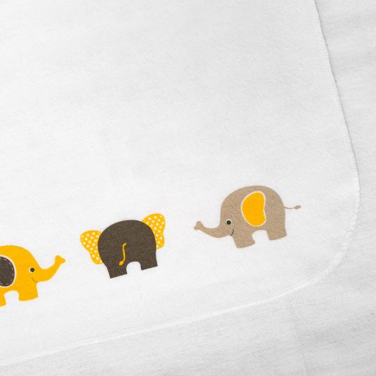 Makian Molton cloth pack of 3 - Elephants - Grey Yellow