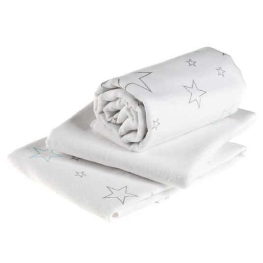 Makian Molton cloth pack of 3 - stars - white