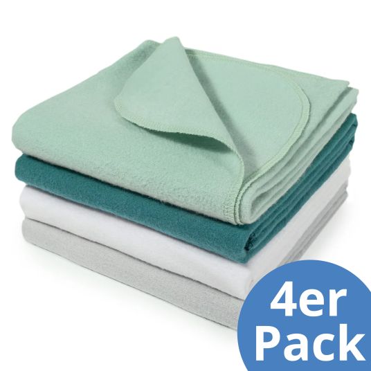Makian Molleton cloth / molleton diaper 4-pack 80 x 80 cm - Patina / Mint