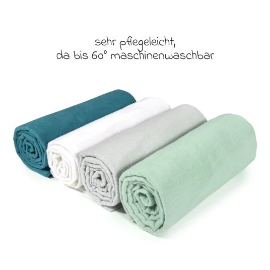 Makian Molleton cloth / molleton diaper 4-pack 80 x 80 cm - Patina / Mint