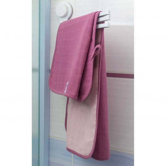 Makian Gauze hooded bath towel 70 x 70 cm - Orchid / Powder