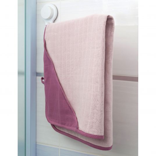 Makian Gauze hooded bath towel 70 x 70 cm - Orchid / Powder