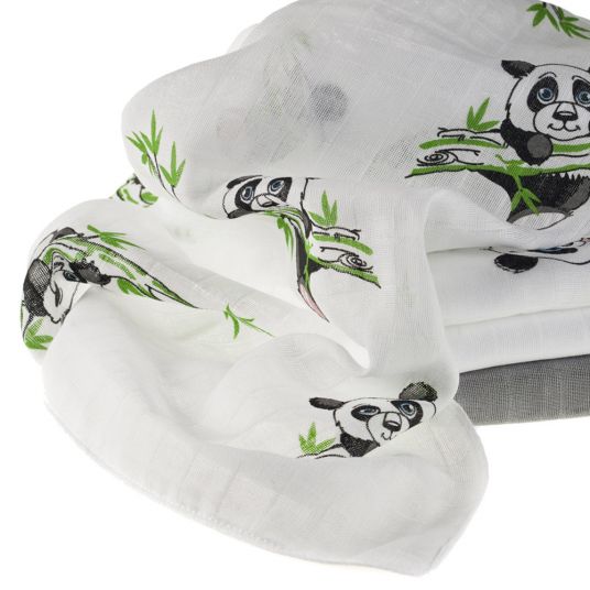 Makian Gauze diaper pack of 4 - Panda - White