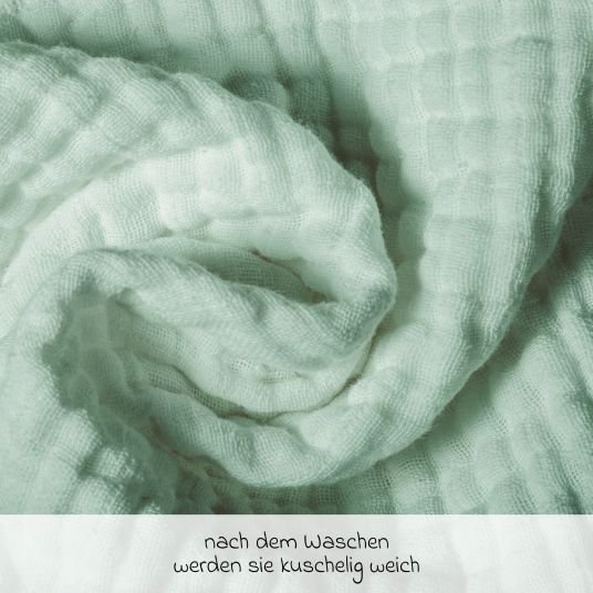 Makian Mullwindel / Mulltuch 4er Pack 70 x 70 cm - Weiß / Mint / Iceberg Green / Grau