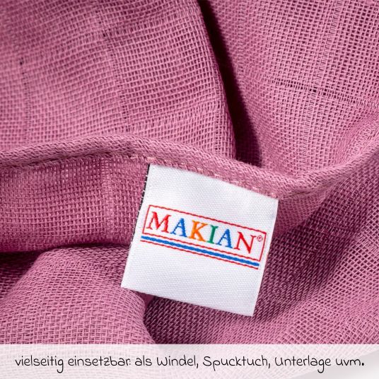 Makian Gauze diaper / gauze cloth 8 pack 80 x 80 cm - orchid / powder