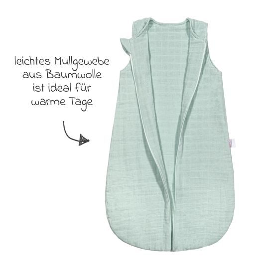 Makian Muslin sleeping bag - Mint - Size 60 cm