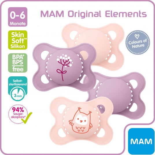 MAM 10-piece Starter Set Easy Start Anti-Colic Elements - Pink Gray
