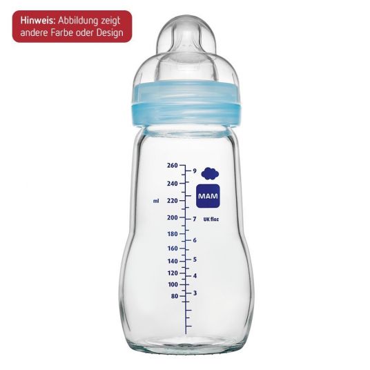 MAM Glass bottle Feel Good 260 ml - Silicone size 1 - Beige