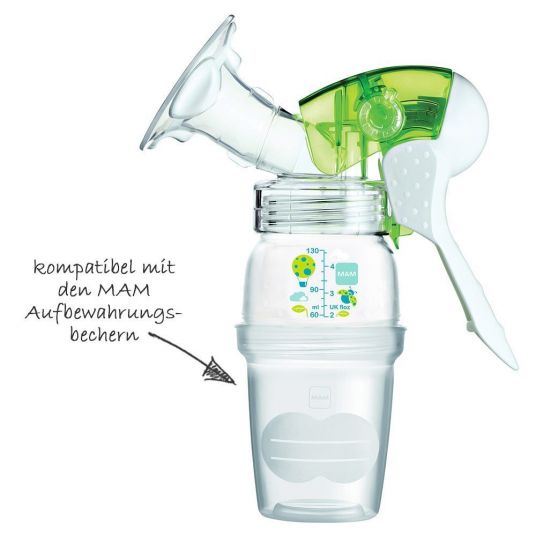 MAM Hand-Milchpumpe mit Anti-Kolik-Flasche - Grün