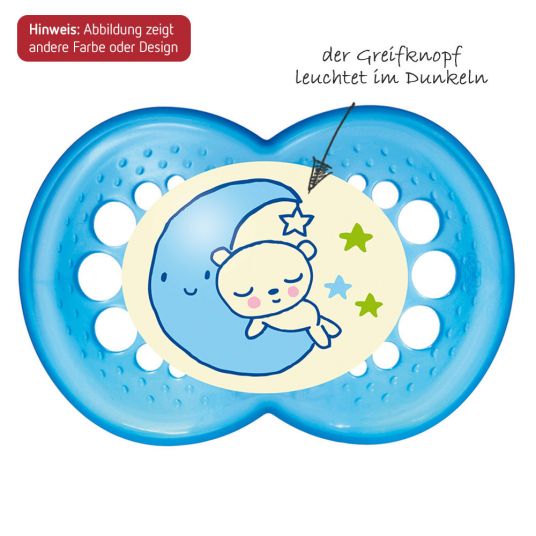 MAM Luminous pacifier 2-pack Night - latex from 16 M - for boys
