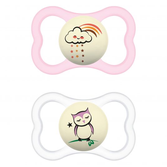 MAM Luminous pacifier 2-pack Supreme Night - silicone from 16 M - cloud & owl