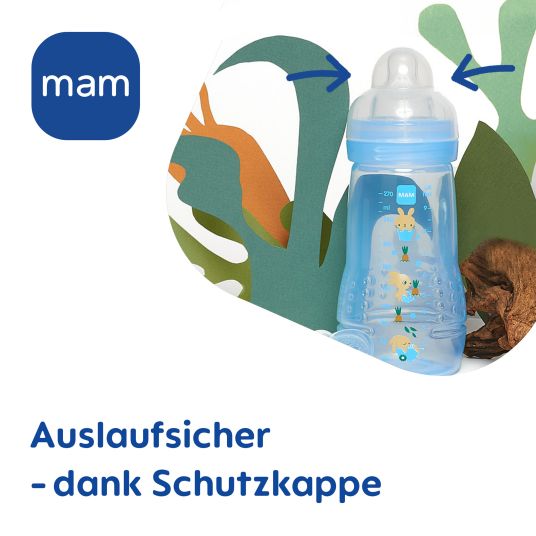 MAM PP-Flasche 2er Pack Easy Active Baby Bottle 270 ml - Silikon Gr. 1 - Hase - Blau