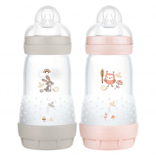 MAM PP-Flasche 2er Pack Easy Start Anti-Colic Elements 260 ml - Hase & Eule