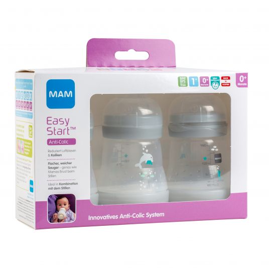 MAM PP bottle 3-pack Easy Start Anti-Colic 160 ml - Gray