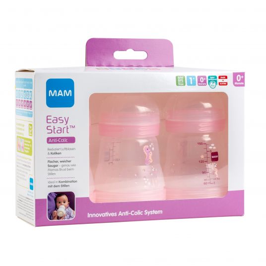 MAM PP bottle 3-pack Easy Start Anti-Colic 160 ml - Pink