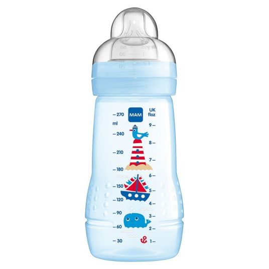 MAM PP-Flasche Baby Bottle 270 ml - Silikon Gr. 2 - Blau