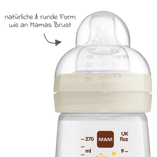 MAM PP-Flasche Easy Active Baby Bottle 270 ml - Silikon Gr. 1 - Biene & Igel