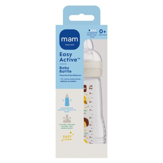 MAM PP-Flasche Easy Active Baby Bottle 270 ml - Silikon Gr. 1 - Biene & Igel