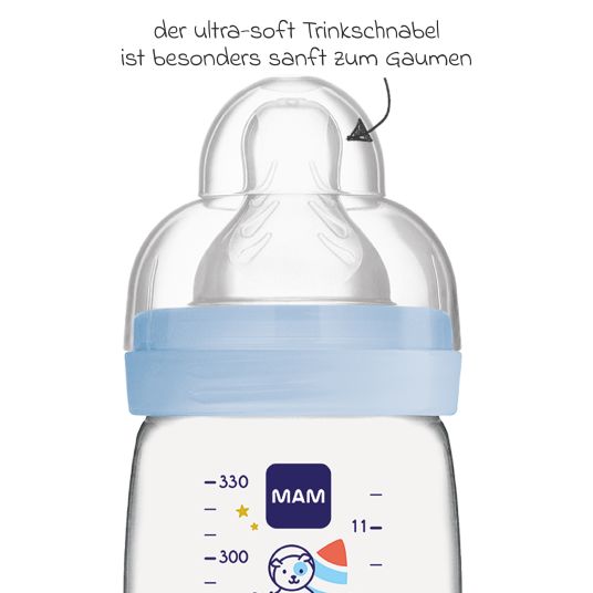 MAM PP bottle Easy Active Baby Bottle 330 ml - Silicone Size 2 - Universe - Blue