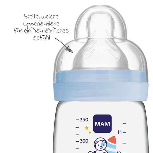 MAM PP bottle Easy Active Baby Bottle 330 ml - Silicone Size 2 - Universe - Blue