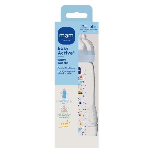 MAM PP bottle Easy Active Baby Bottle 330 ml - Silicone Size 2 - Universe - Blue