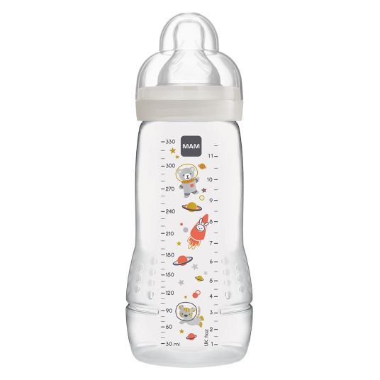 MAM PP Bottle Easy Active Biberon 330 ml - Silicone Gr. 2 - Universo - Grigio